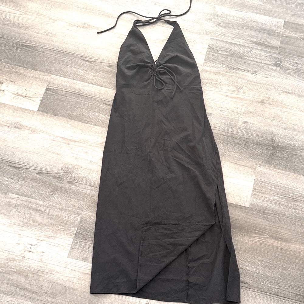 Abercrombie & Fitch Sleek Black Halter Backless Dress NWT